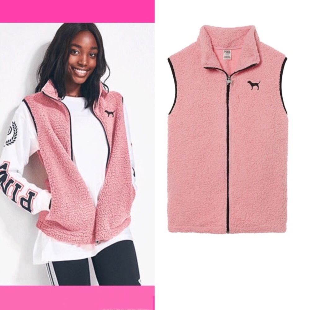Vs pink Sherpa vest